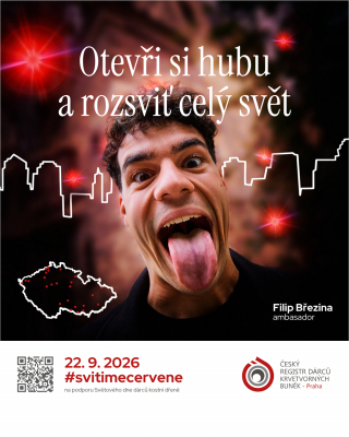 Česko svítí červeně za dárce i pacienty. Na Světový den dárců kostní dřeně se letos rozzáří také Pražský hrad.